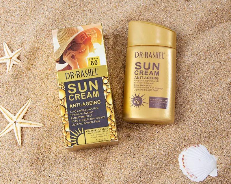 ضدآفتاب طلا و کلاژن دکتر راشل (بی رنگ) spf75
